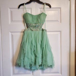 Glitter Strapless Short Prom Dress